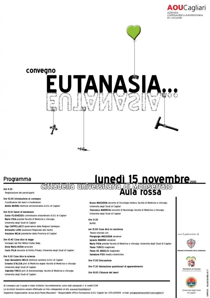 Locandina convegno Eutanasia Cagliari